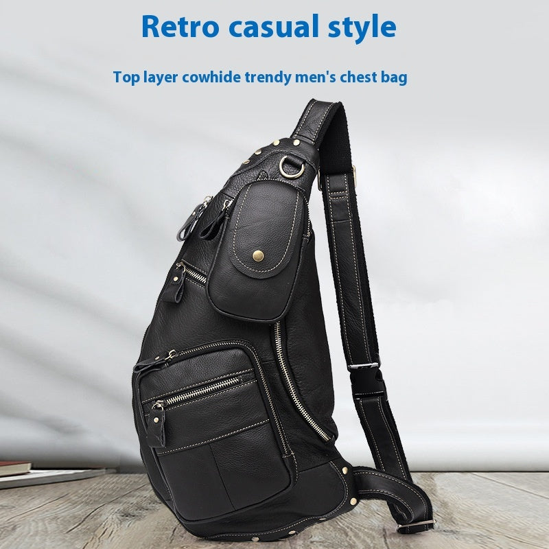 Retro cowhide messenger bag - MRSLM