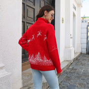 Women's Christmas reindeer turtleneck sweater, view 2 - MRSLM