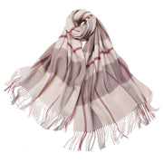 elegant plaid wool shawl, view 5 - MRSLM