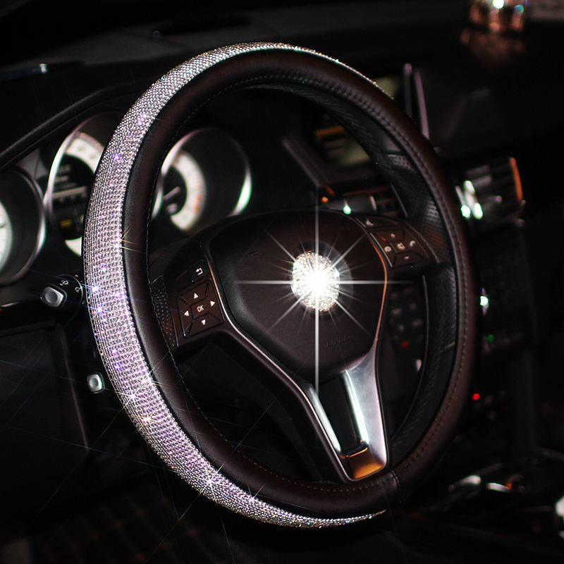 bling crystal steering wheel cover, view 2 - MRSLM