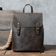 retro cowhide backpack, view 4 - MRSLM