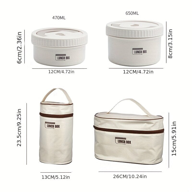 stainless steel bento lunch box set, view 4 - MRSLM