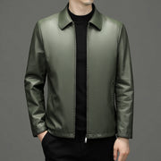 lapel leather jacket men diamond pattern - MRSLM