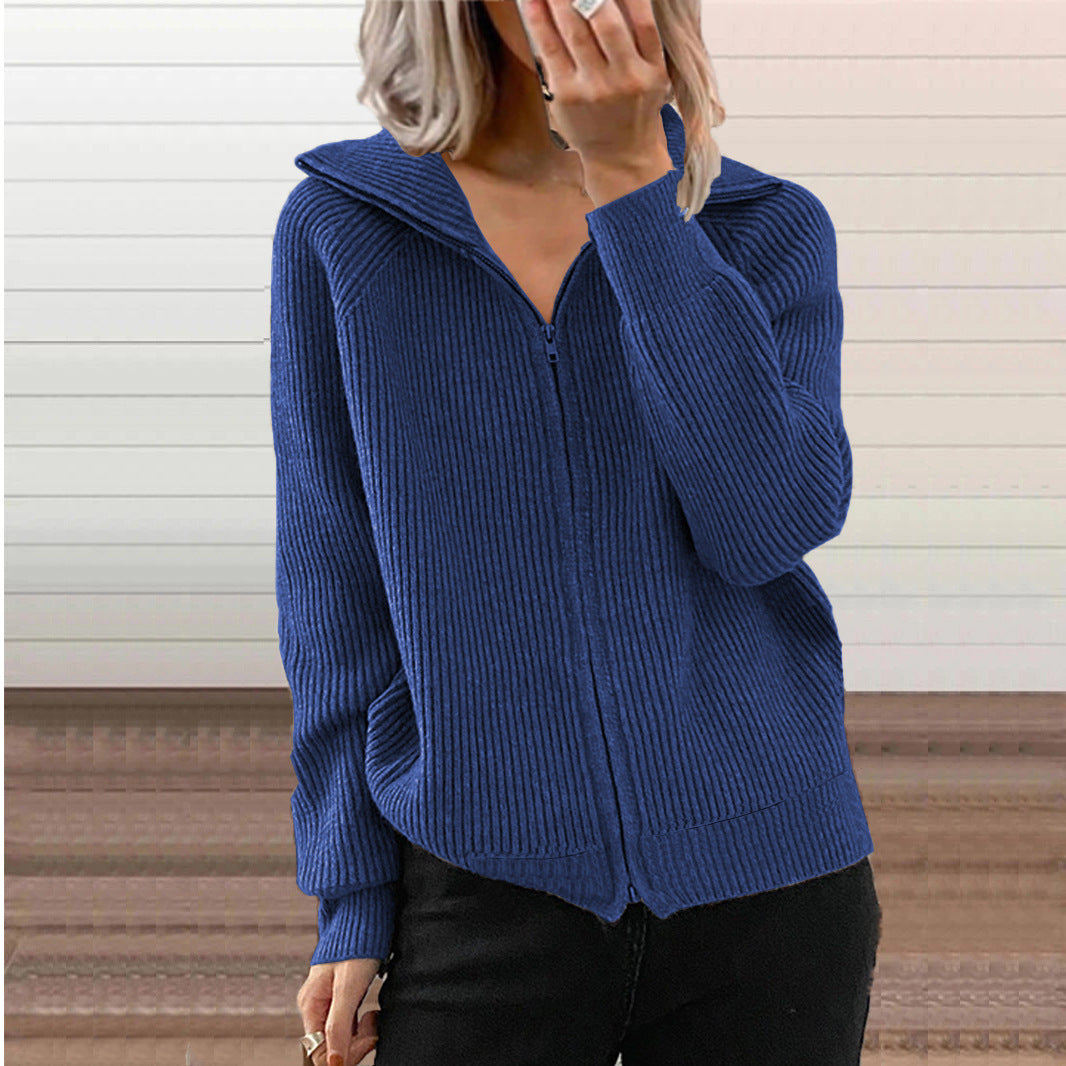 New Stripe Casual Loose Knitwear Coat Women