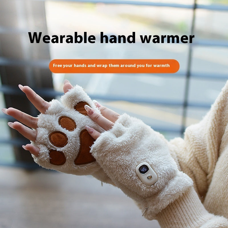 Heated cat's paw hand warmer gloves, view 2 - MRSLM