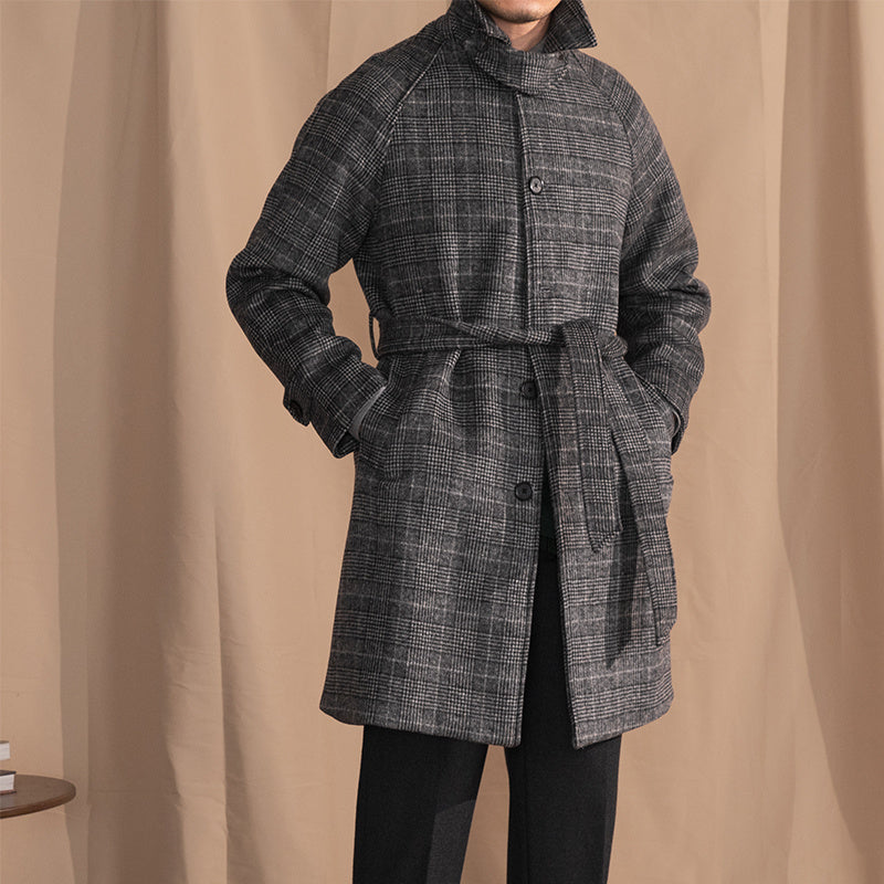 Men's wool mid-length coat, view 3 - MRSLM