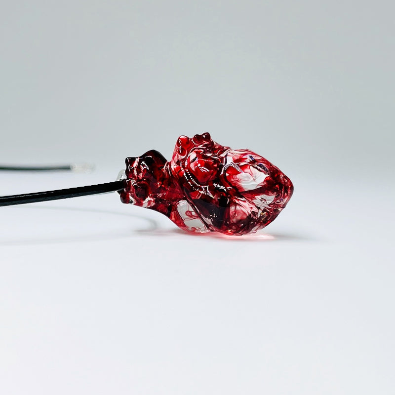 Handmade gothic red heart pendant necklace - MRSLM
