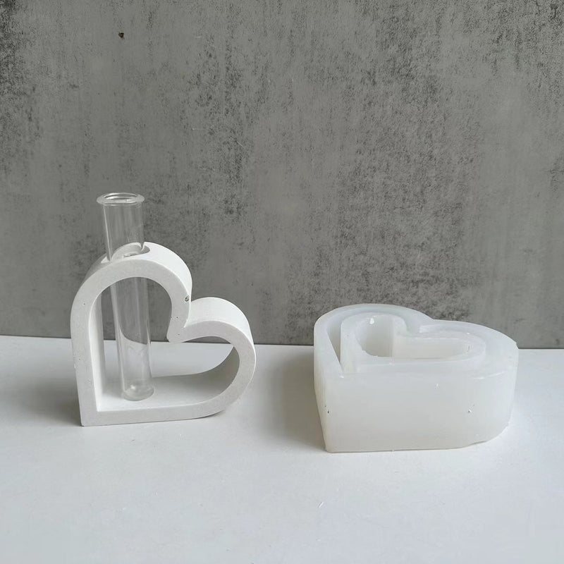 heart hydroponic vase silicone mold, view 2 - MRSLM