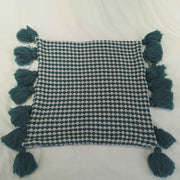 Spot plaid tassel cushion cover, view 2 - MRSLM