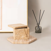 Travertine storage box with lid, view 5 - MRSLM
