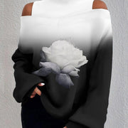 contrasting color patchwork off shoulder top, view 5 - MRSLM
