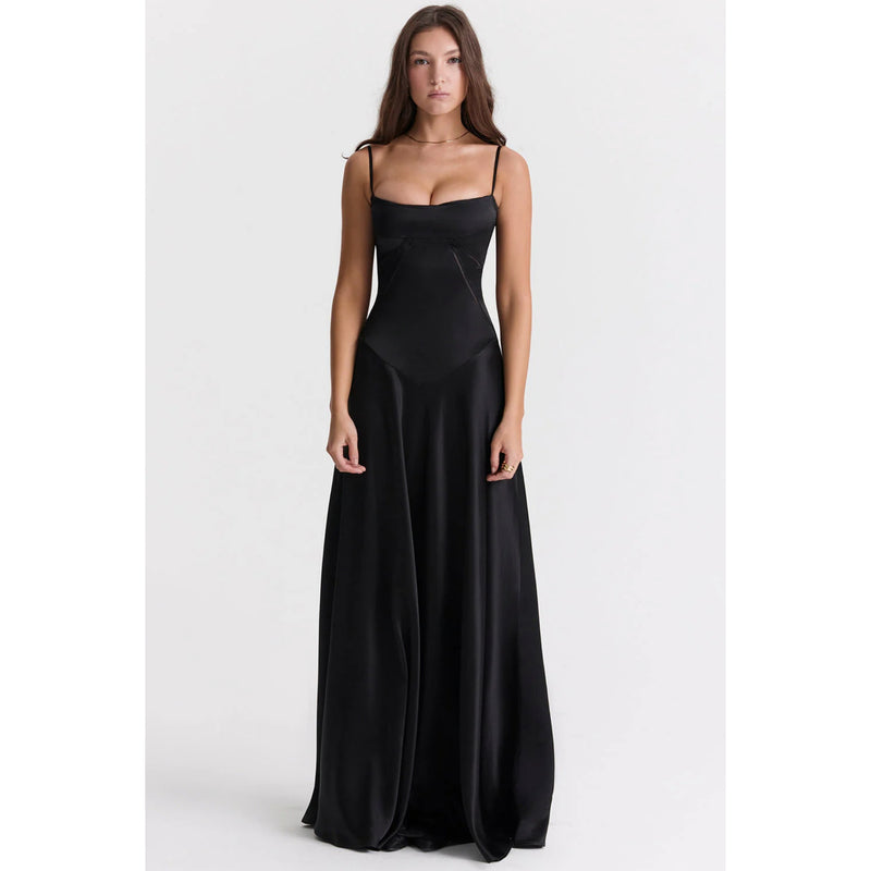 lace-up formal dress, view 10 - MRSLM