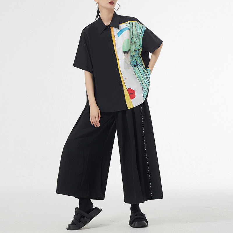 loose printed short-sleeved shirt, view 7 - MRSLM