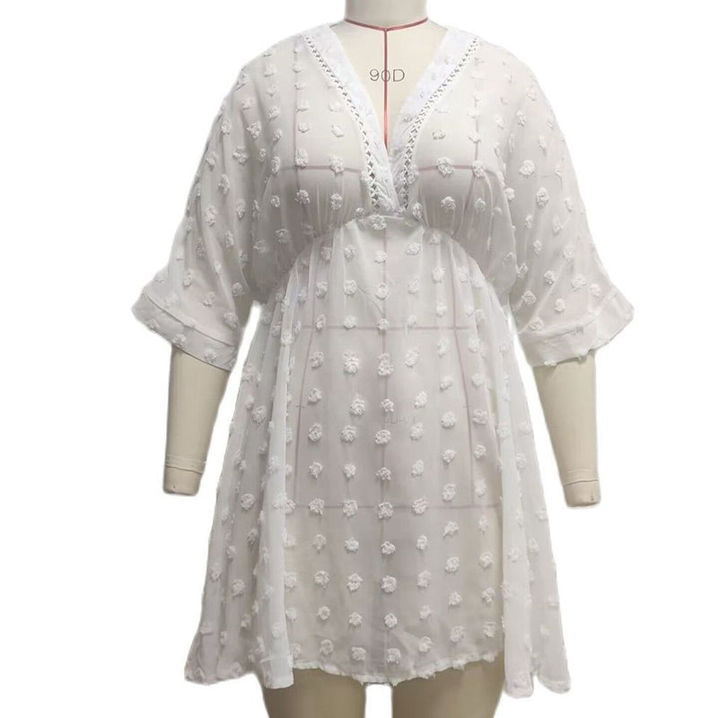 Jacquard hollow beach cover-up dress, view 5 - MRSLM