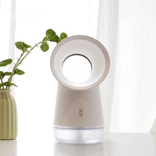 Bladeless USB humidifier fan with LED night light - MRSLM