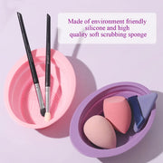 silicone makeup brush cleaner bowl, view 5 - MRSLM