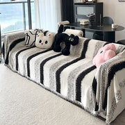 Striped chenille sofa cover throw, view 7 - MRSLM