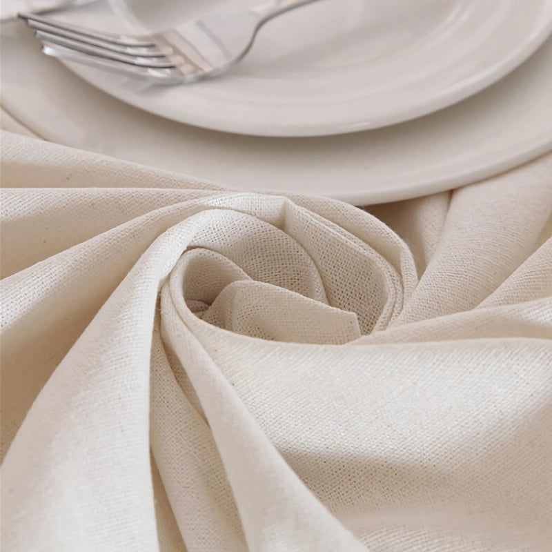 polyester linen tablecloth with lace edge, view 7 - MRSLM