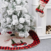 linen-look christmas tree skirt, view 4 - MRSLM