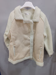 Women's faux suede sherpa-lined moto jacket, view 6 - MRSLM