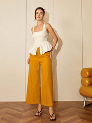 square neck asymmetrical hem top, view 7 - MRSLM
