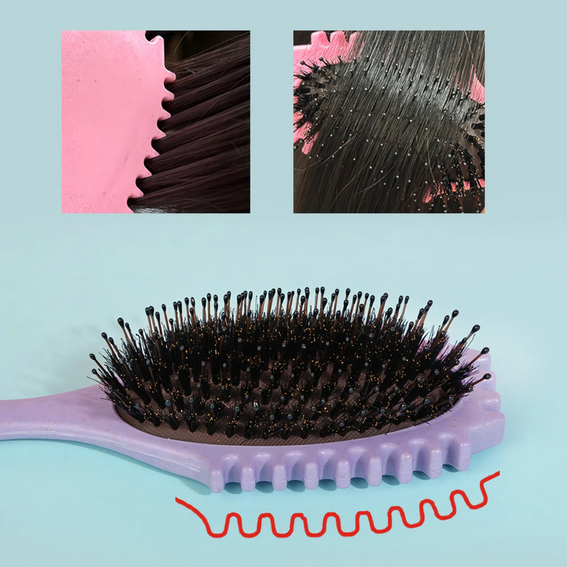 boar bristle curl defining detangling hair brush, view 10 - MRSLM