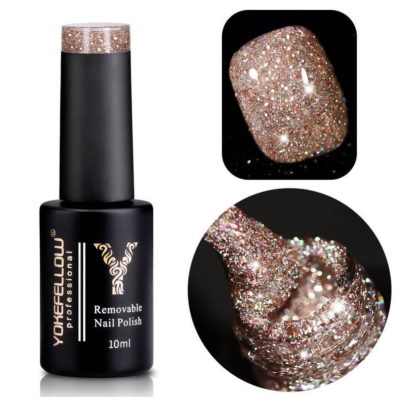 champagne red reflective glitter gel polish, view 2 - MRSLM