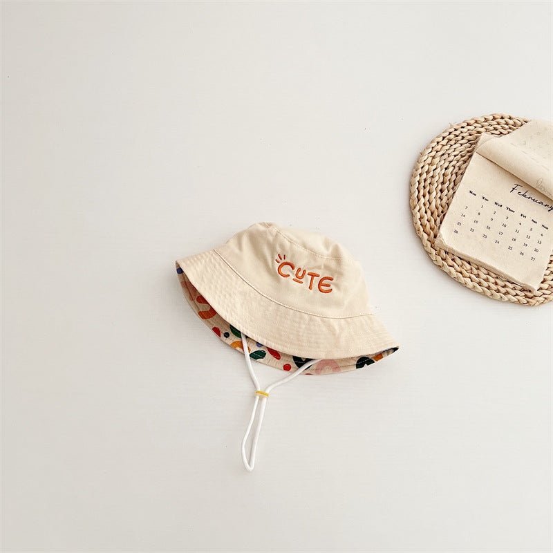 embroidered letter baby bucket hat, view 5 - MRSLM