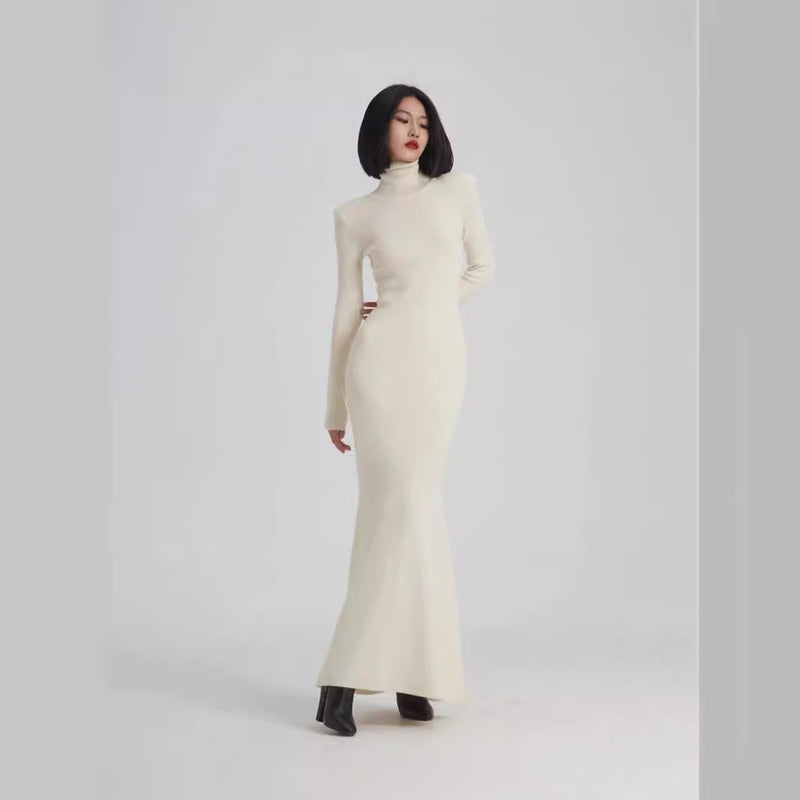 fishtail knit skirt dress, view 3 - MRSLM