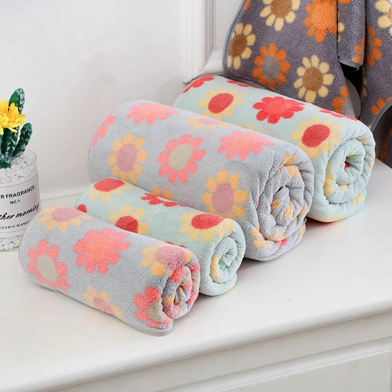 microfiber floral bathroom towel set, view 7 - MRSLM
