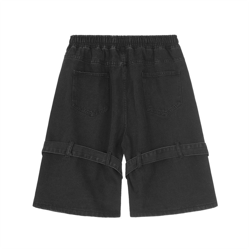 men's tie-dye denim shorts, view 9 - MRSLM