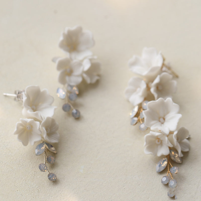 handmade ceramic flower earrings - MRSLM