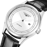 Men's leather strap quartz watch, view 3 - MRSLM