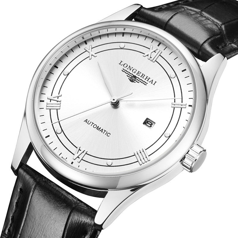 Men's leather strap quartz watch, view 3 - MRSLM