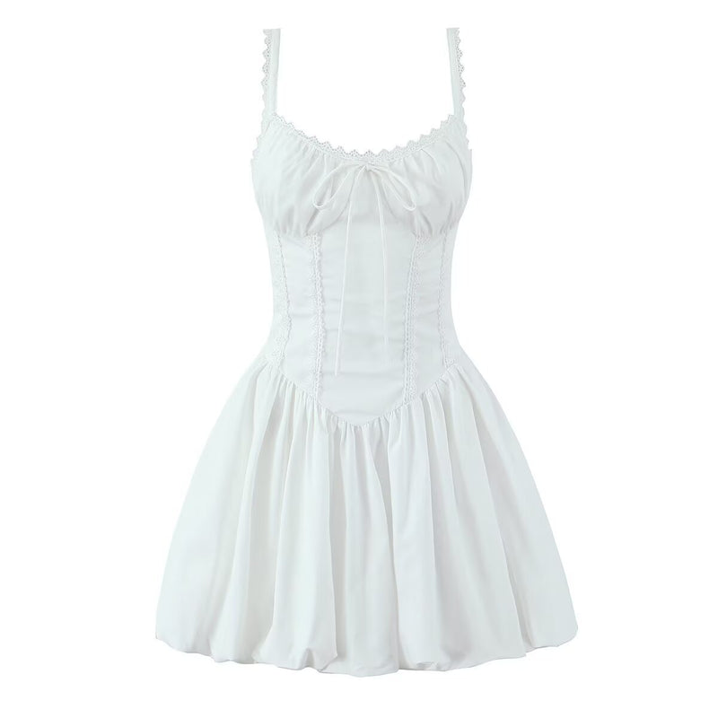 lace splicing sling dress, view 2 - MRSLM