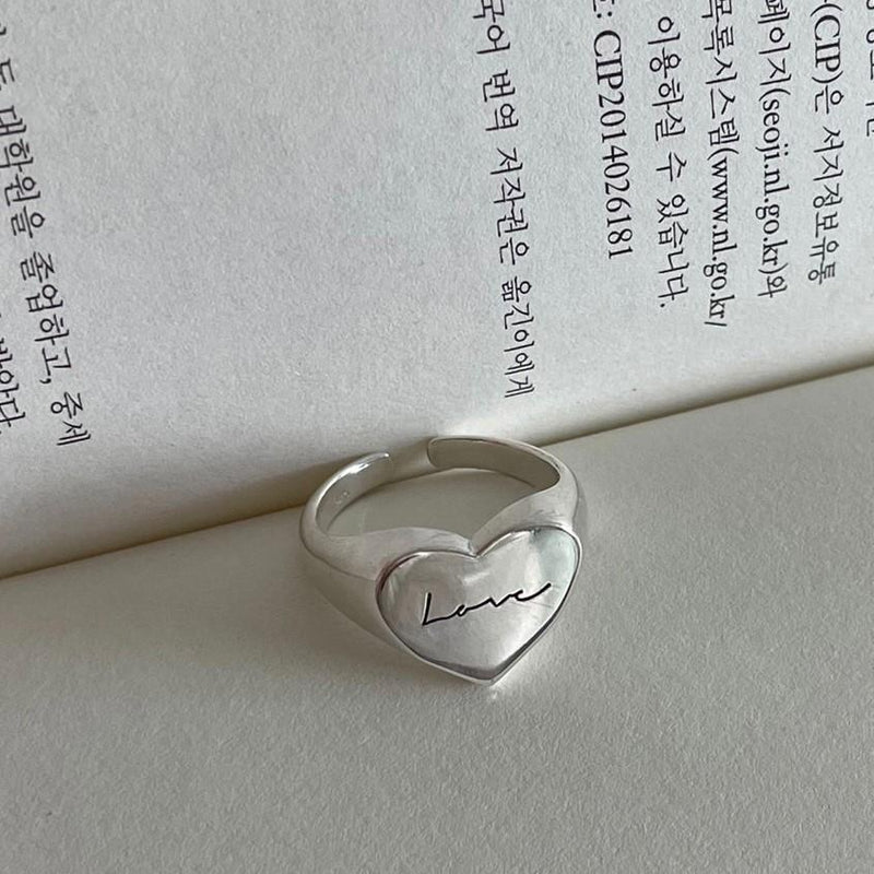 sterling silver love letter ring, view 5 - MRSLM