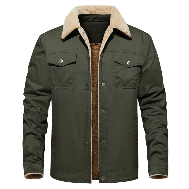 Men's sherpa lined trucker jacket, view 3 - MRSLM