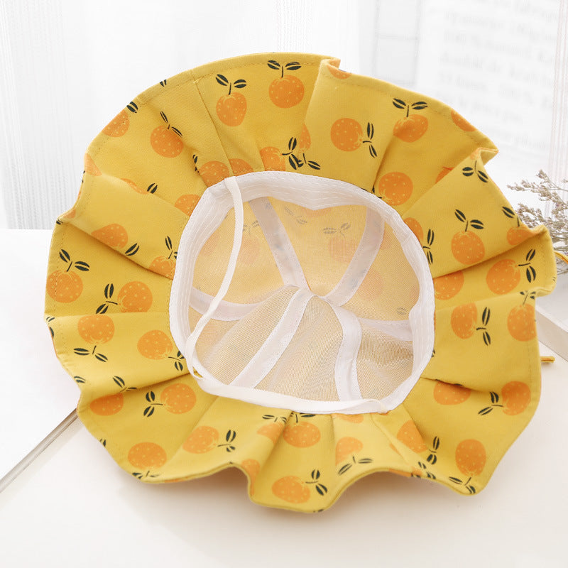 baby girl fruit print bucket hat, view 7 - MRSLM