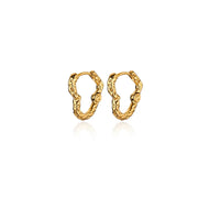 Gold heart hoop earrings, view 3 - MRSLM