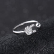 925 silver rabbit tail open ring, view 5 - MRSLM