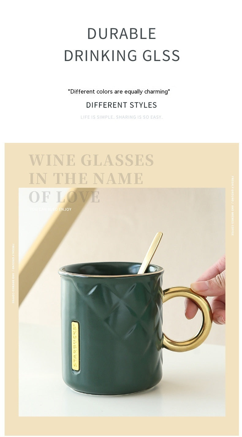 ceramic mug with gold-plated handle, view 9 - MRSLM