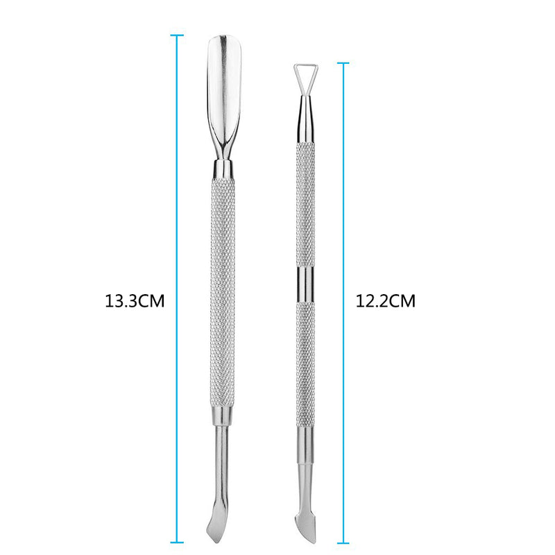 stainless steel cuticle pusher and cutter set, view 8 - MRSLM