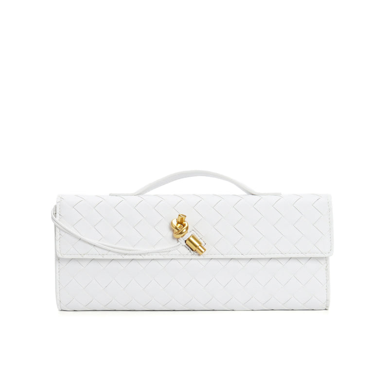woven leather crossbody clutch bag, view 10 - MRSLM