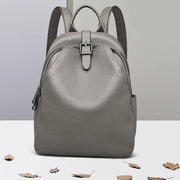 Blue grey leather women backpack, view 11 - MRSLM