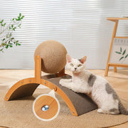 wooden cat scratcher with sisal ball, view 8 - MRSLM