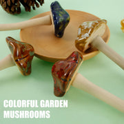 4-piece ceramic garden mushroom ornaments, view 5 - MRSLM