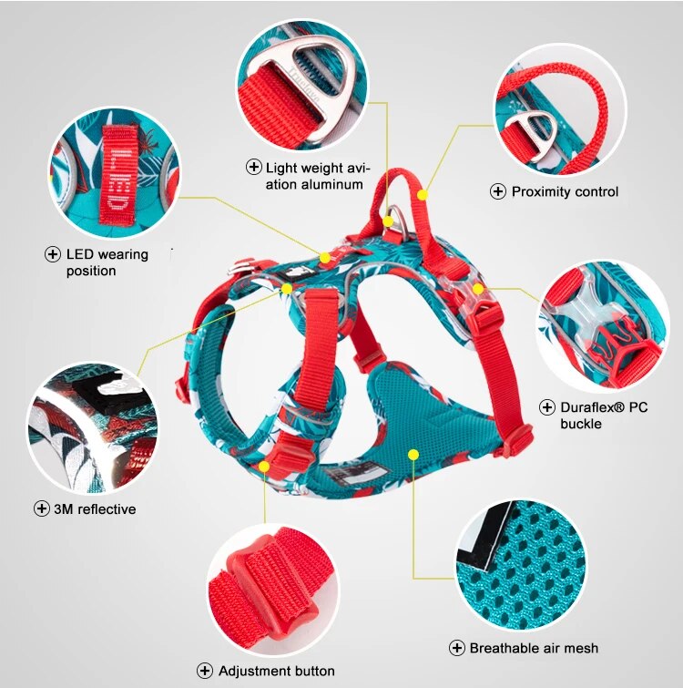 Reflective Camouflage Dog Harness with Aviation Aluminum Buckle
