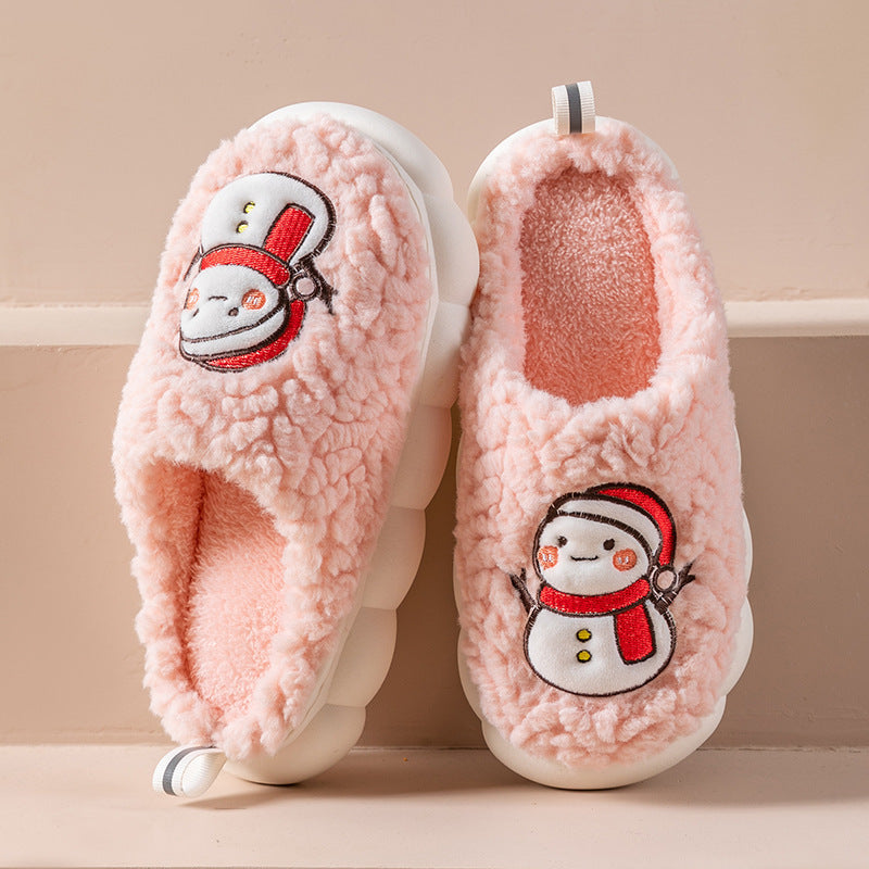 snowman plush house slippers, view 9 - MRSLM