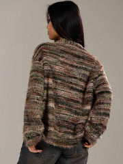 Women's fuzzy space-dye knit cardigan, view 6 - MRSLM