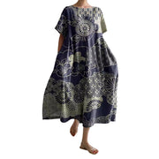 women's printed short-sleeved dress, view 5 - MRSLM
